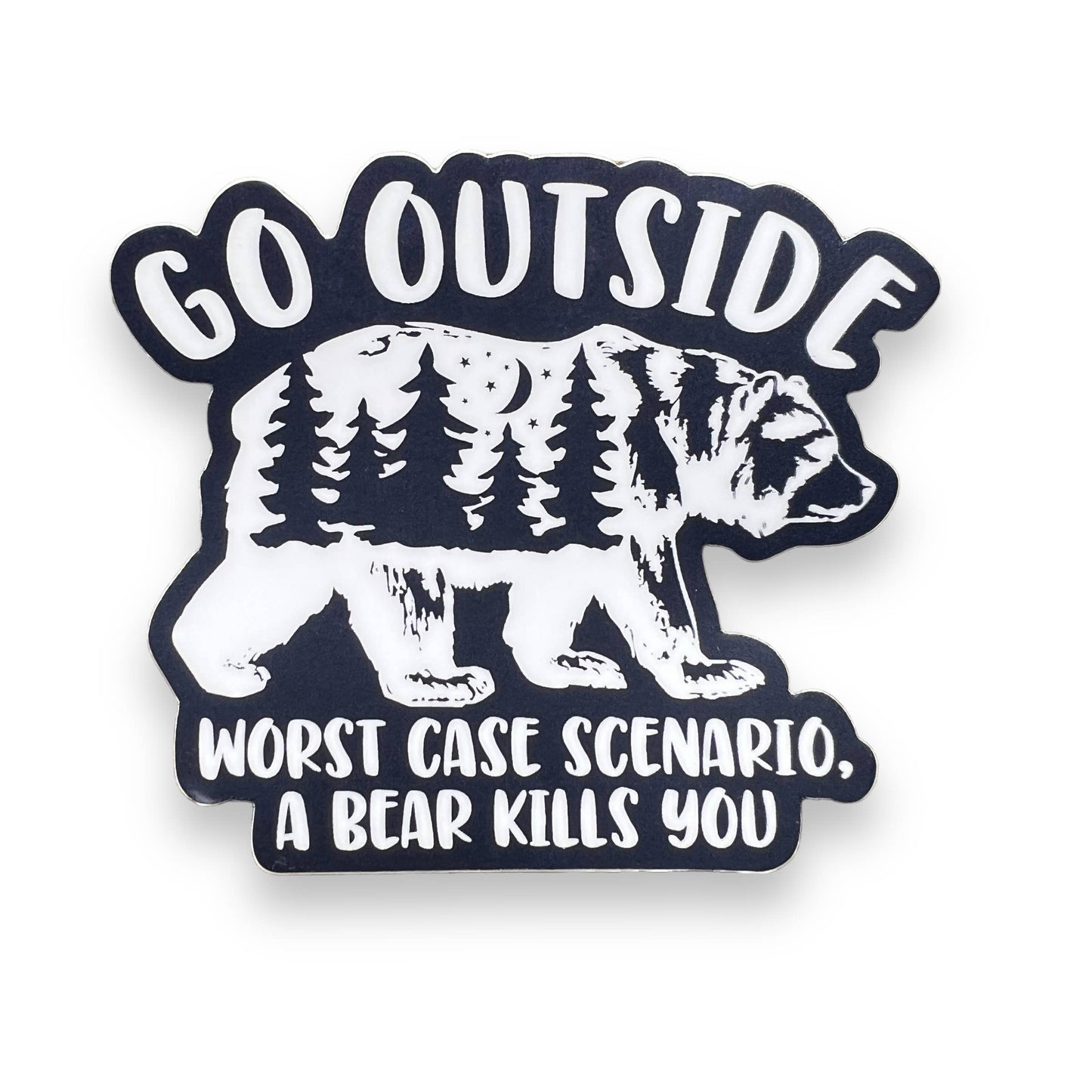 Hilarious Bear Sticker for Outdoor Lover, Go Outside Bear 041
