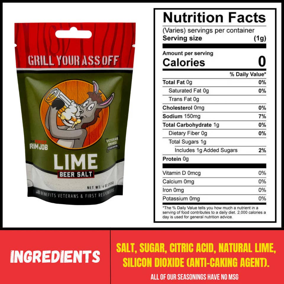 Lime Beer Salt - Drink, Cocktail Mixer, Domestic, Import