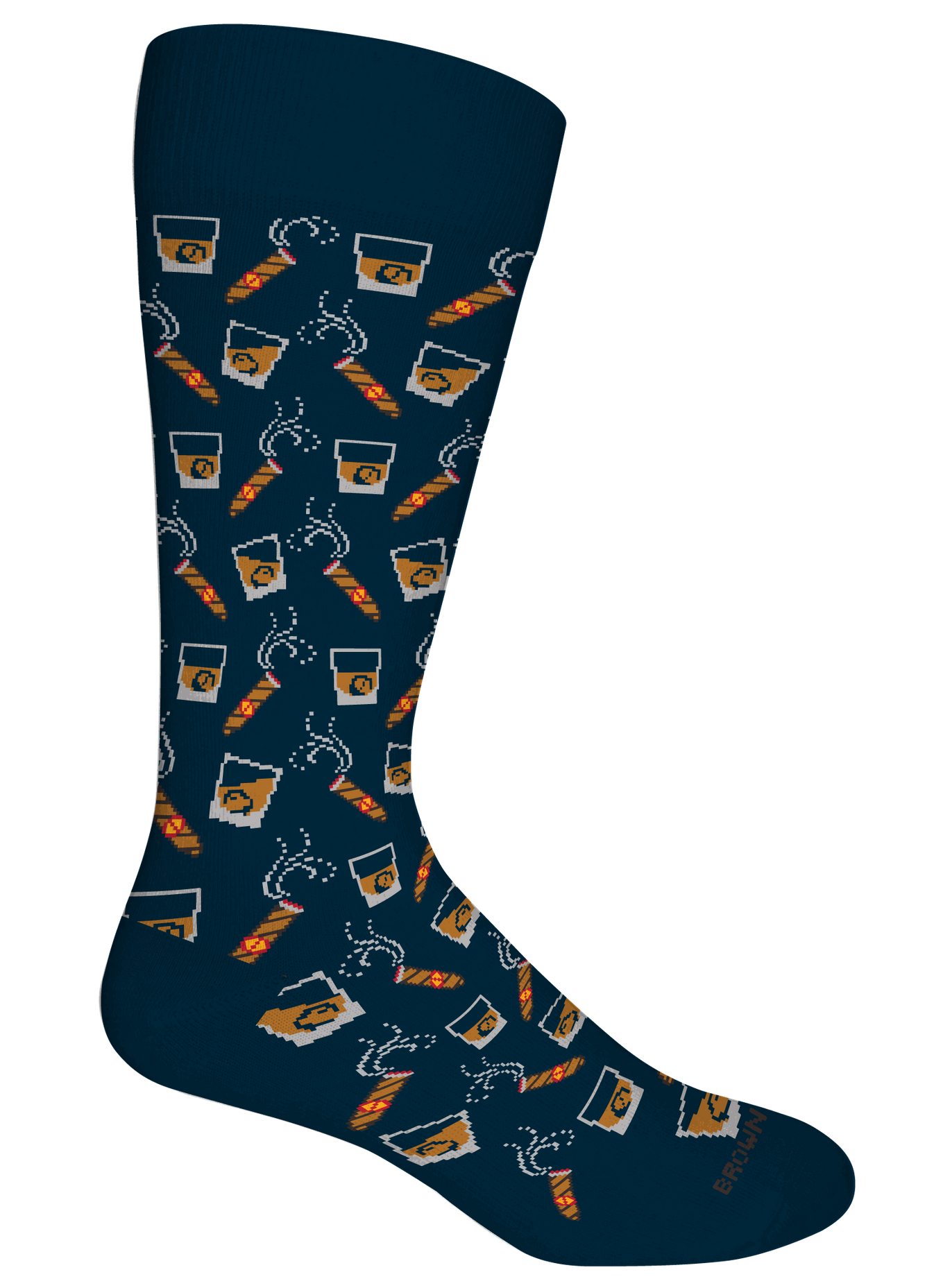 Bourbon and Cigars Crew Socks