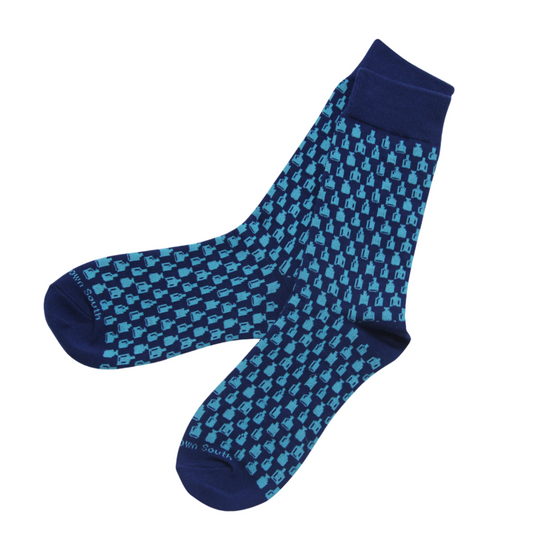 Navy Bourbon Bottle Socks