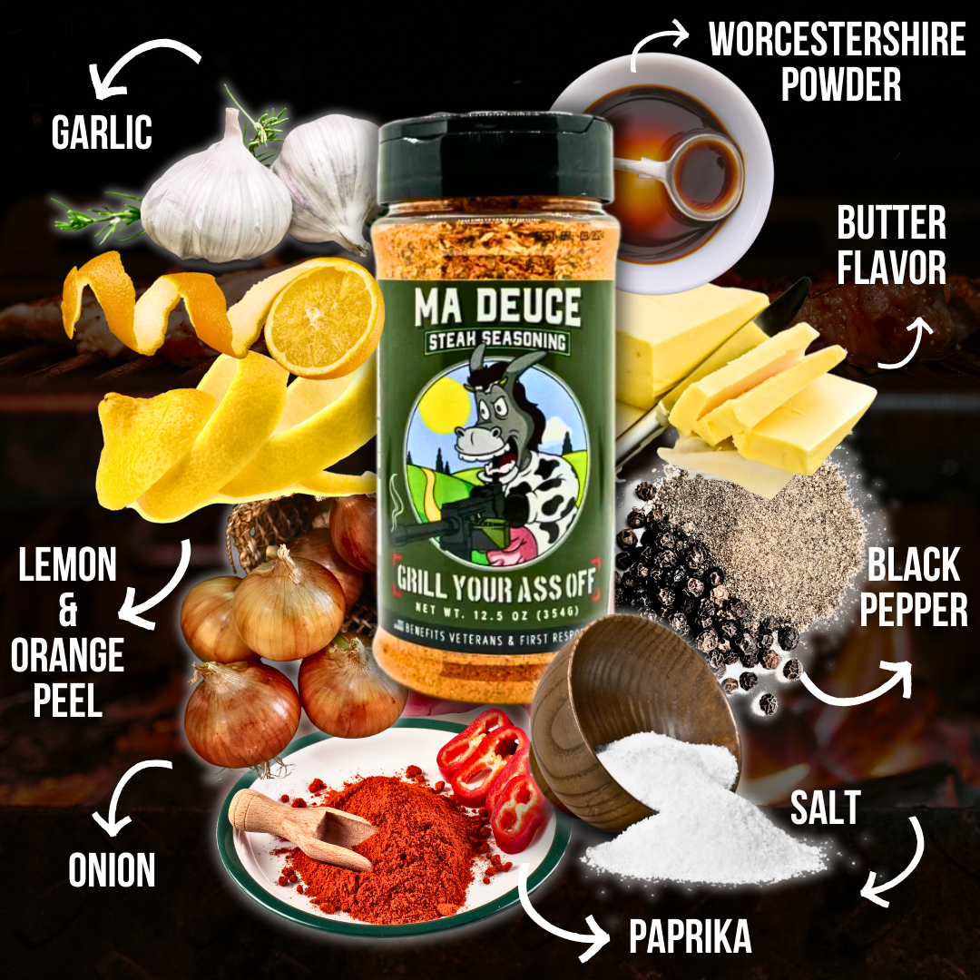 Ma Deuce Steak Seasoning™ - Beef, Meat, Kitchen, BBQ Rubs