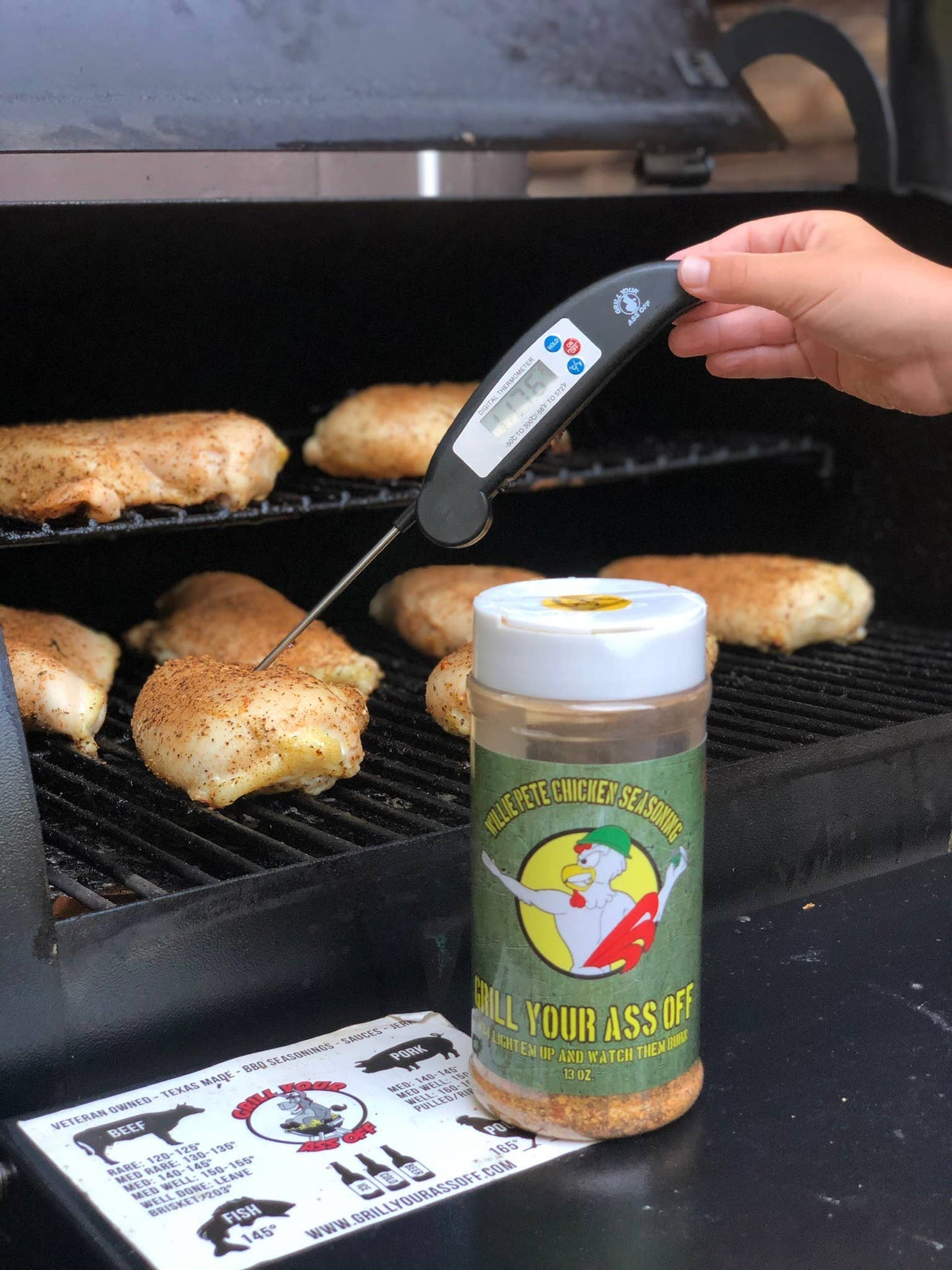 Meat Temperature Cooking Magnet - Grill, BBQ, Spice, Cooking