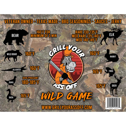 Wild Game Meat Temperature Cooking Magnet - Hunting, Utensil