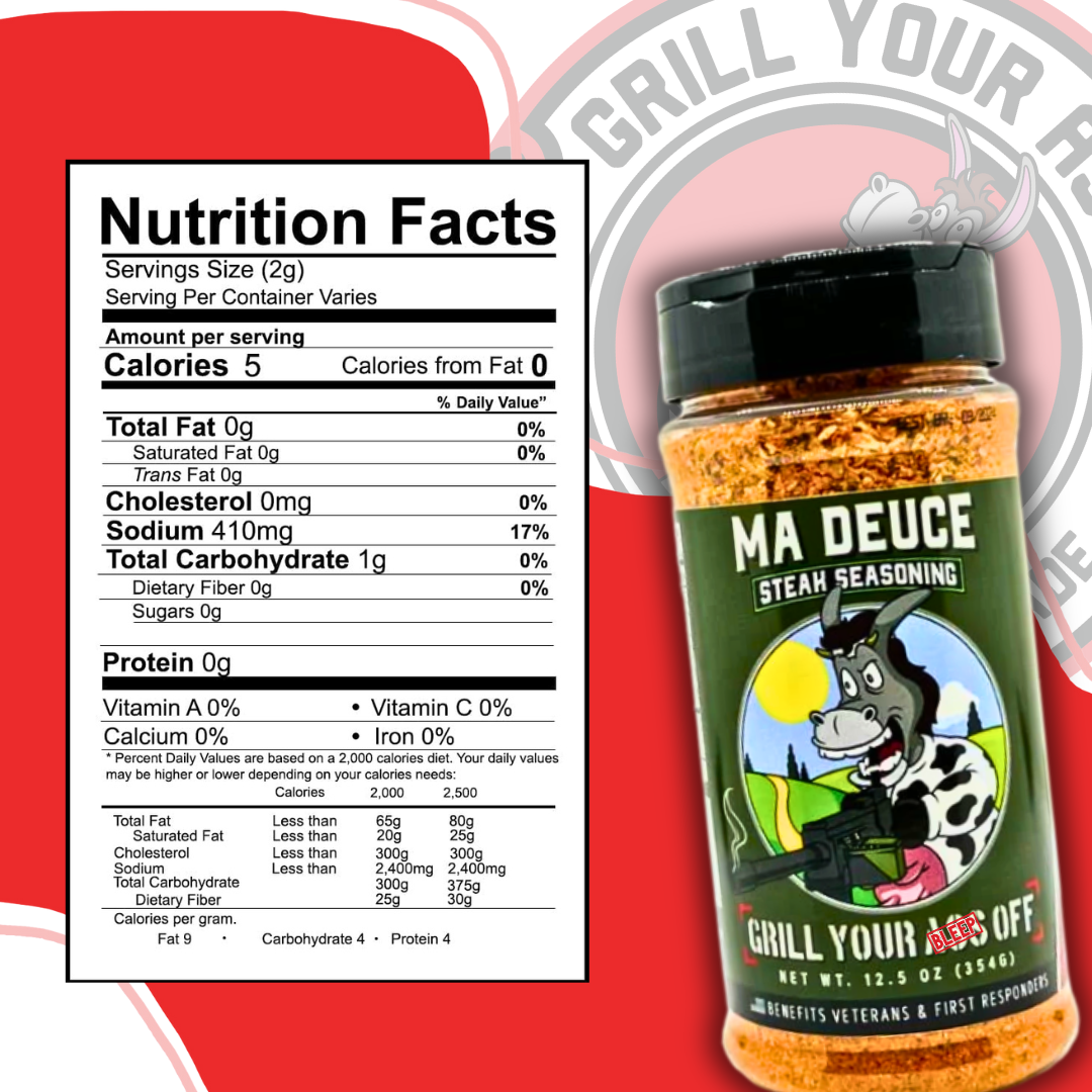 Ma Deuce Steak Seasoning™ - Beef, Meat, Kitchen, BBQ Rubs