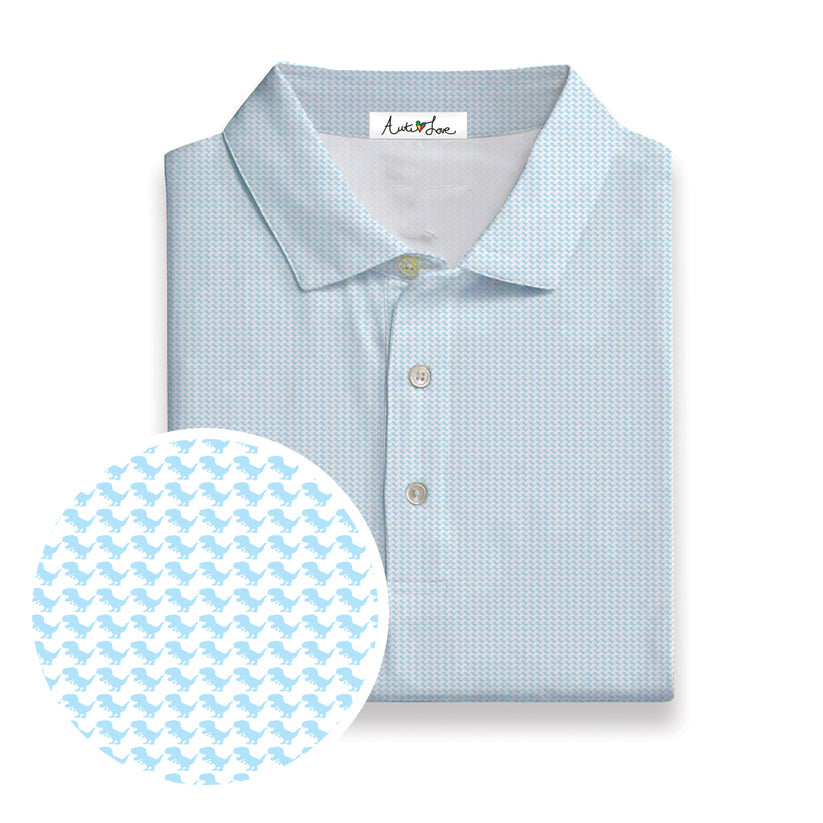Light Blue T-Rex Performance Polo