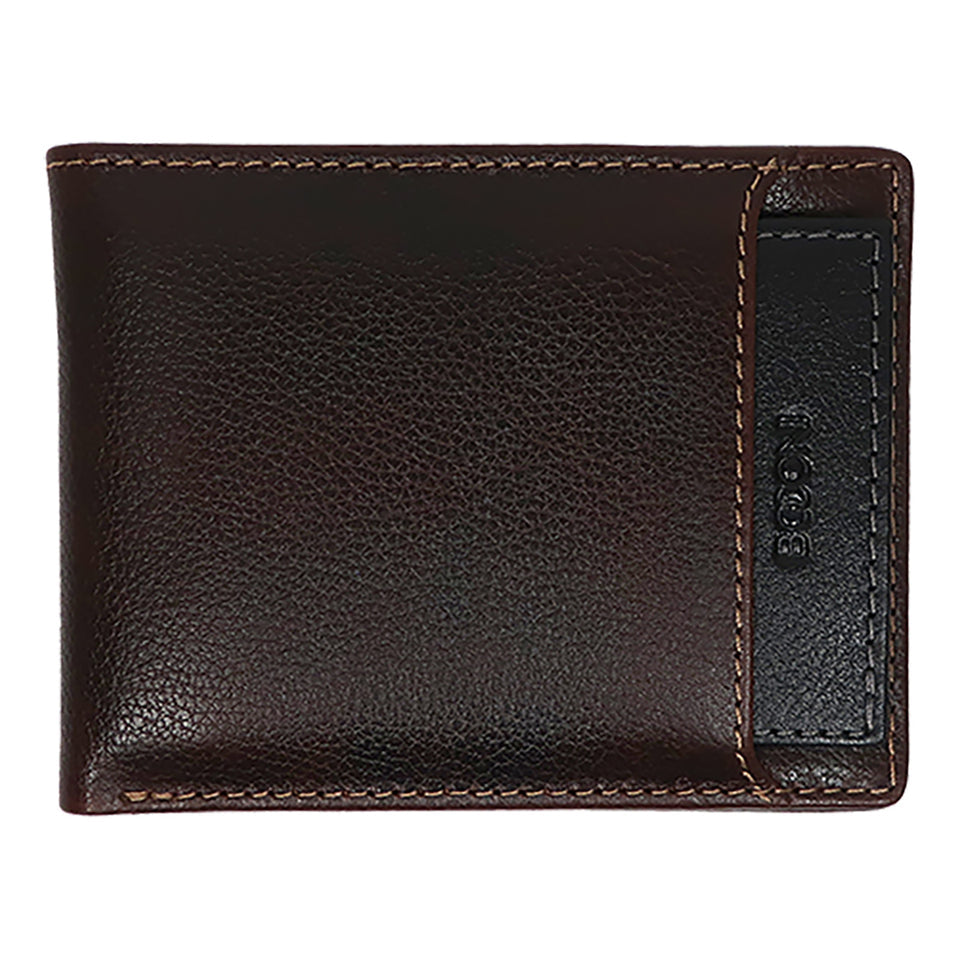 Boconi Bifold Leather Wallet with Card Case Insert